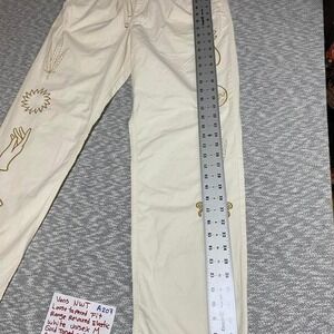 Vans NWT white/ gold toned  embroidered symbols pants  Unisex M. SKU-A207